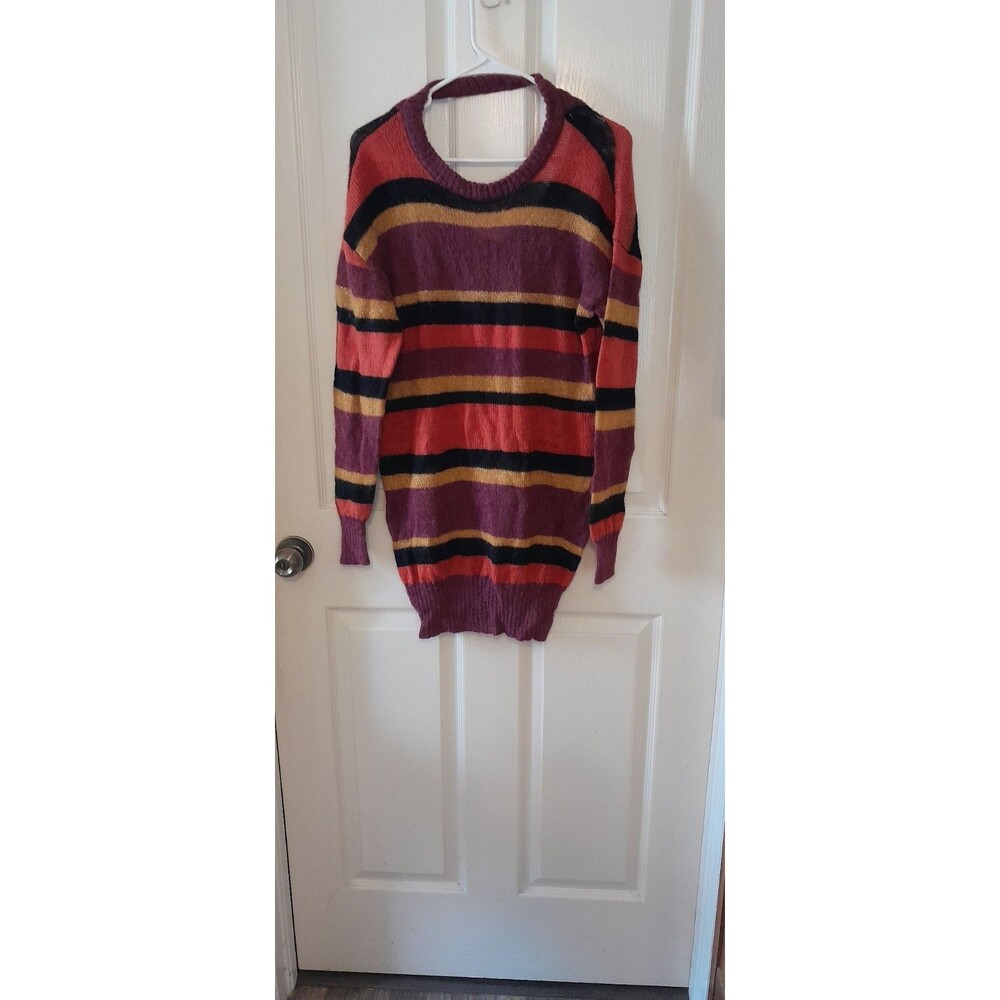 Vintage Band Of Gypsies Striped Sweater Mini Dress. Size Small. B43